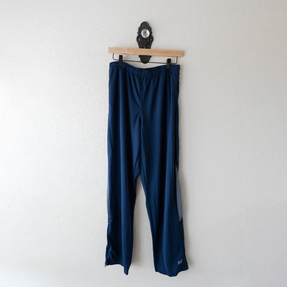 Nike Men's Large Navy Training Pants Athletic Track Joggers Zip Leg